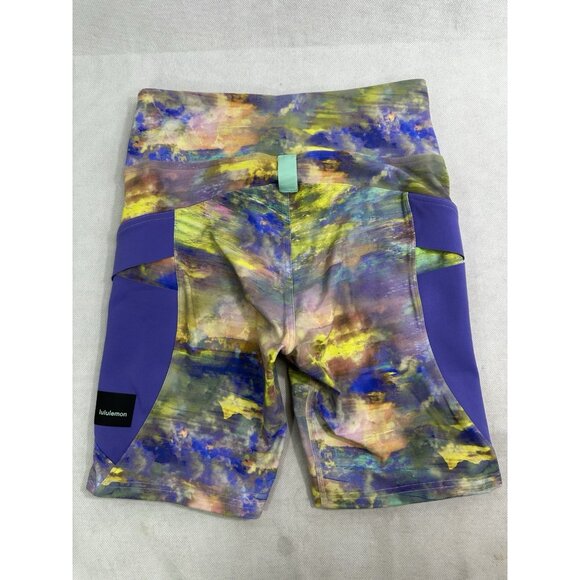 Lululemon Cargo Super High Rise Hiking Shorts Womens 6 Nature Multi Read - Picture 8 of 11